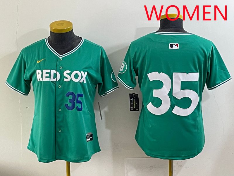 Women 2025 Boston Red Sox #35 No Name Dark Green Joint Name Nike MLB Jersey style 3->texas rangers->MLB Jersey